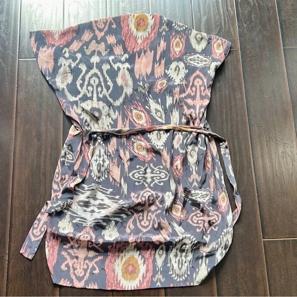 AllSaints Ikat Print Wrap Dress with Tie Waist | Size 10 - Picture 3 of 6